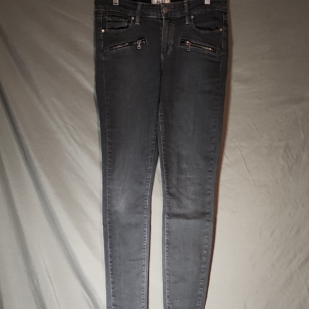 PAIGE Charcoal Skinny Jeans